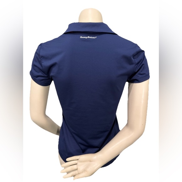 Tommy Bahama Golf Women’s M Navy Blue Quarter Zip Polo Shirt Stretch - Picture 2 of 7